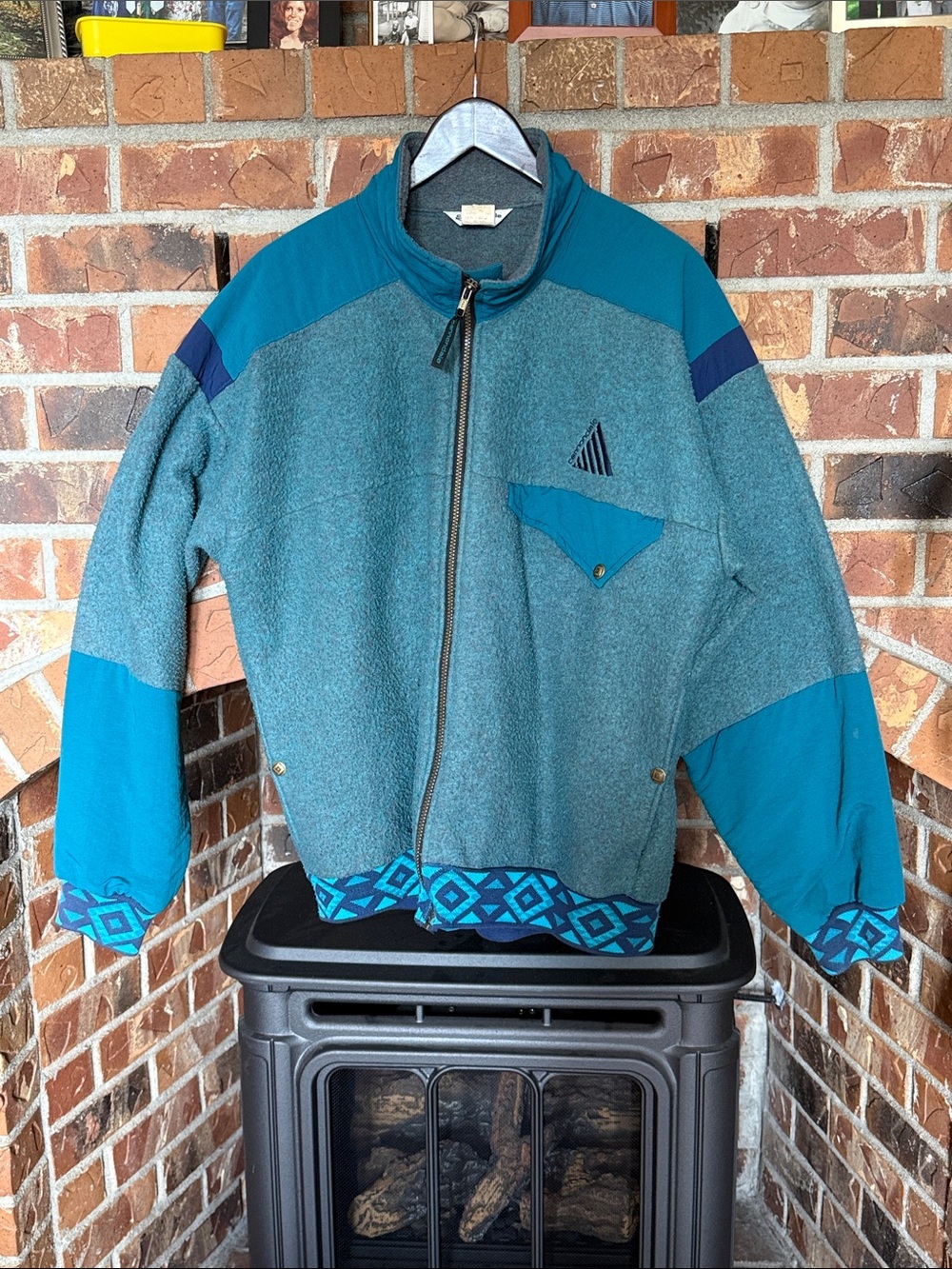 Vintage Cannondale Made in U.S.A. Teal Fleece Jacket men’s Sz Large